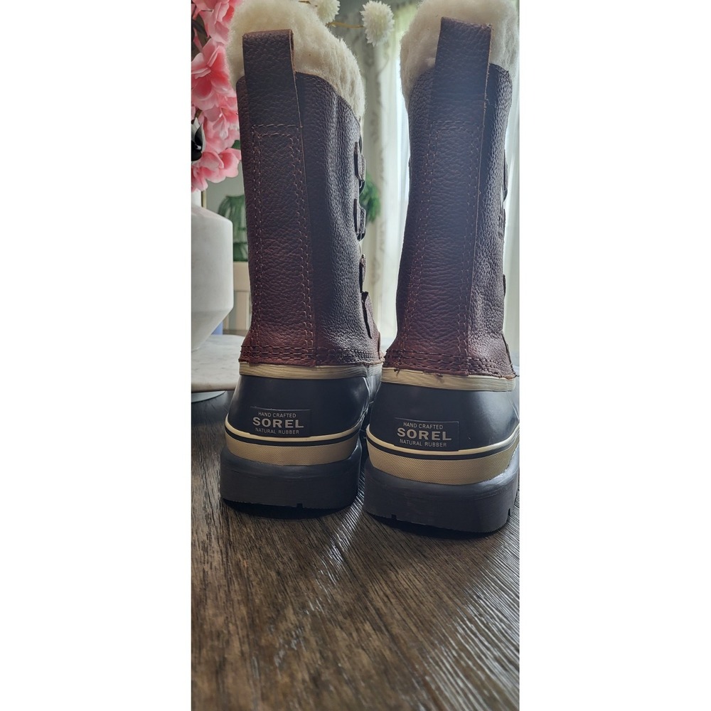 Sorel Caribou Men's Waterproof Winter Boots Size 9 Tobacco Brown Rated -40F New - Picture 8 of 16